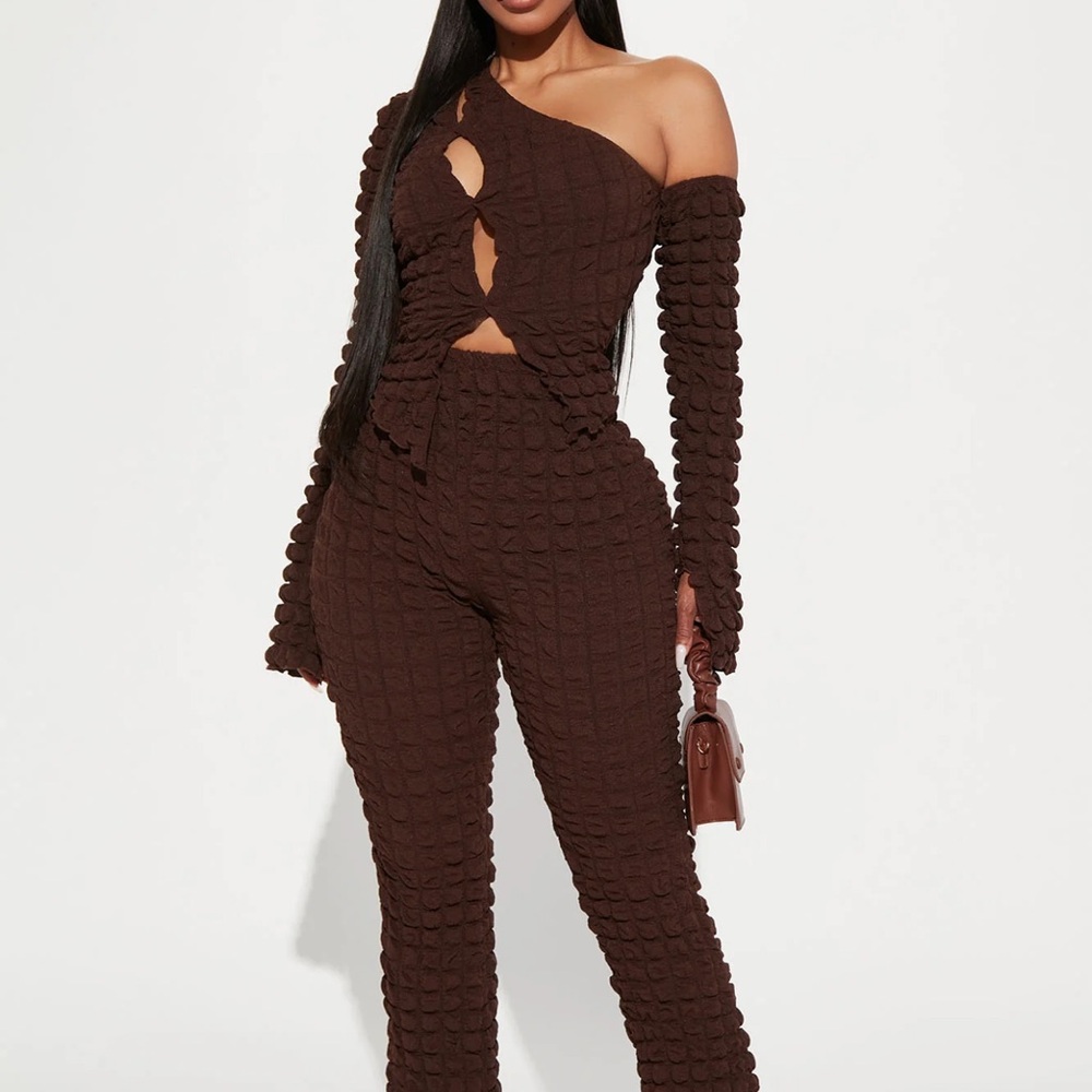 BROWN PANTS SET